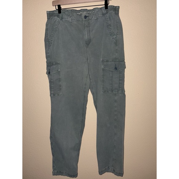 American Eagle Outfitters Pants - American Eagle Outfitters Real Good Pant Womens 18 Green Cotton Cargo Stretch